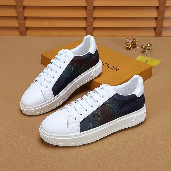 

2020u new luxury design mens fashion leather printed sports shoes all-match breathable mens casual shoes mens banquet shoes size: 38-45, Black