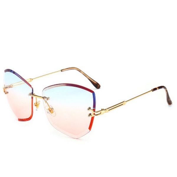 

street shooting wild glasses cubojue titanium eyeglasses frames men rimless glasses male gold eyewear for prescription spectacles lthcs, Blue