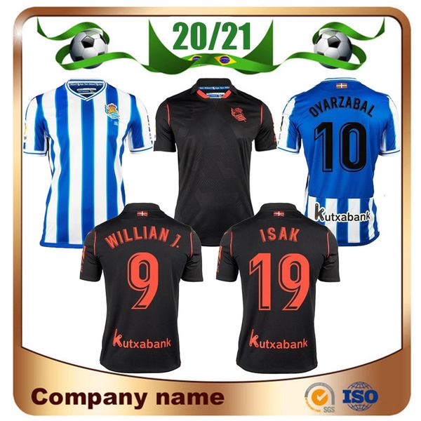 

20/21 real sociedad soccer jersey 2020 home oyarzaba soccer shir thome x.prieto carlos juanmi commemorative editio football uniform, Black;yellow