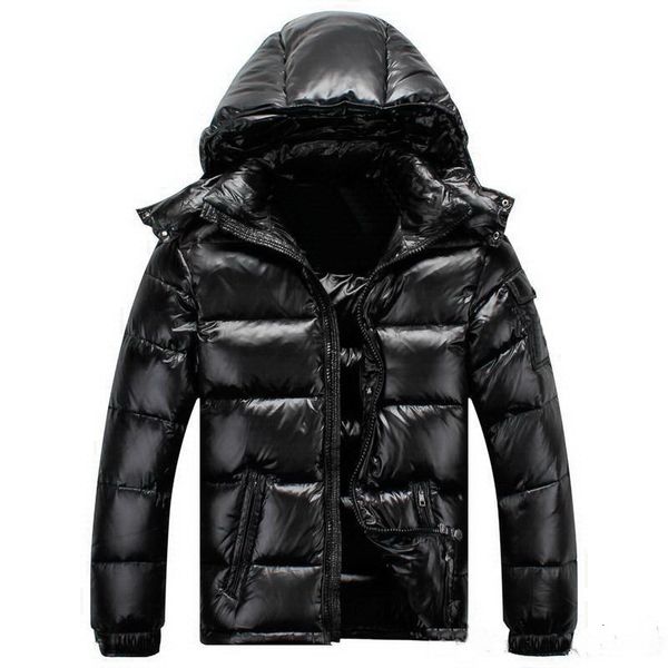 

mens down jacket parkas new men women casual down coats outdoor warm feather man winter coat outwear jackets kj8b, Black