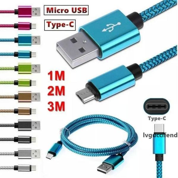 

micro usb charger cable type c 1m 3ft 2m 6ft 3m 10ft sync data cable for samsung s8 note 8 any smart phone om-u2