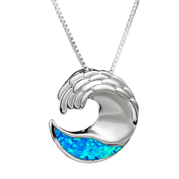 

selling jewelry wave-shaped necklace double-layer wild geometric ocean wind pendant necklace for women 2020 jewelry, Silver