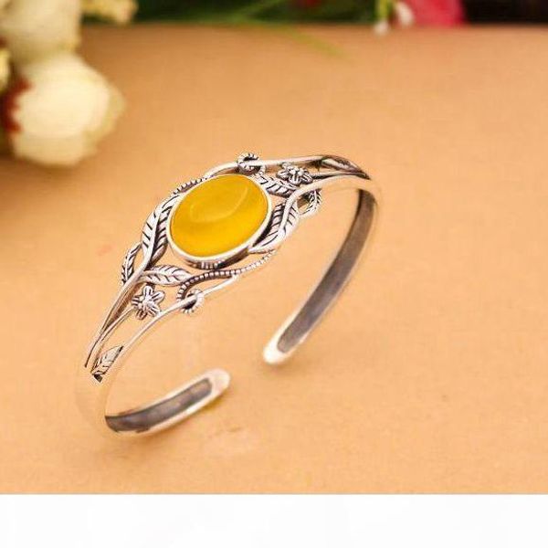 

art nouveau flower 12x15mm oval cabochon semi mount bracelet 925 sterling silver antique retro flower leaves, White