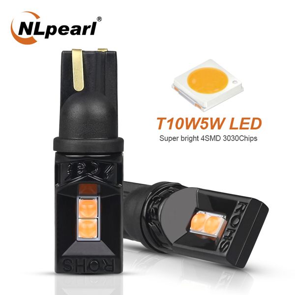 

nlpearl 2x сигнальная лампа super bright t10 w5w 168 194 led салон reading light 3030 4smd w5w 12v водить авто клин парковки шарика