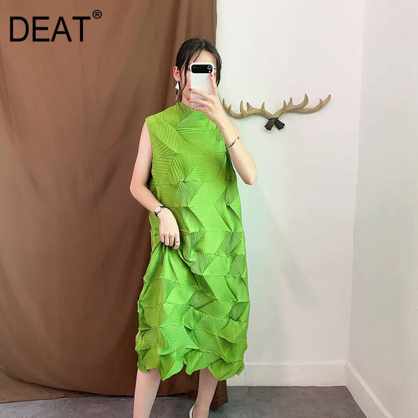 

deat] 2020 fast delivery fashion trend new pattern loose large size diamond pleated solid all match women dress fold ai891, Black;gray