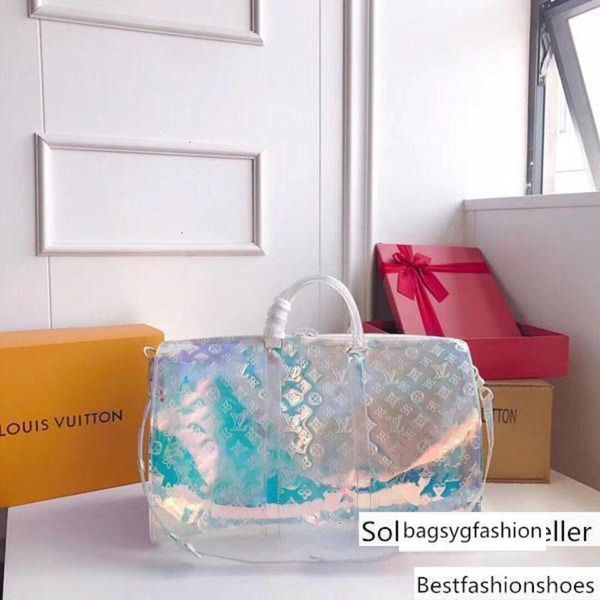 

keepall large capacity totes men travel bag 50cm perspective pvc holdall women shoulder duffel bags carry luggage handbag 53271 pc