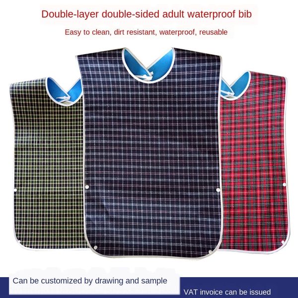 

крупногабаритные водонепроницаемые взрослые столовых салфетка слюна полотенце карман имитация хлопок обедая нагрудник пожилого нагрудника дв