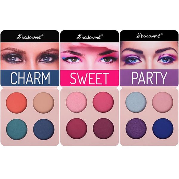 

eye shadow colour makeup 4color tray mixed matte dish dark blue wine red