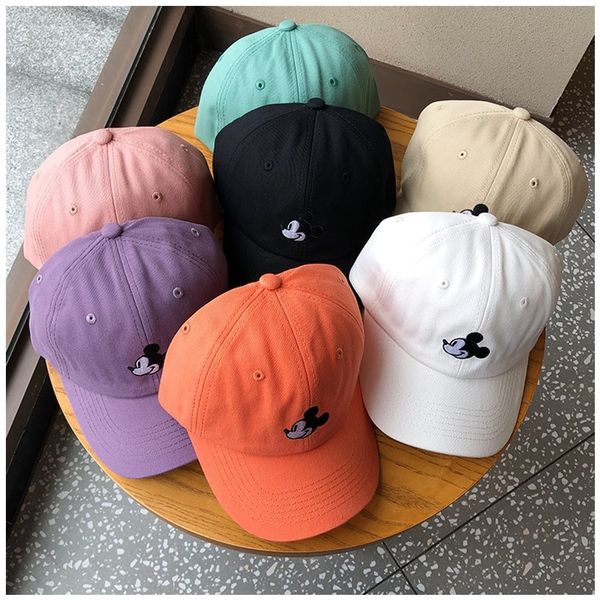 

2020 fashionable baseball female korean baseball cap cap hat cartoon cute malemouse couple sun hat, Blue;gray