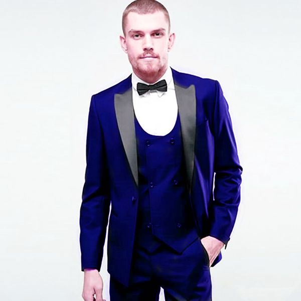 

classic peak lapel tuxedos groom wedding men suits mens wedding suits tuxedo costumes de pour hommes men(jacket+pants+tie+vest) w173, Black;gray