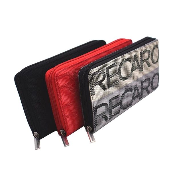 

new jdm style recaro zipper wallet racing car wallet key case credit business card holders, Silver