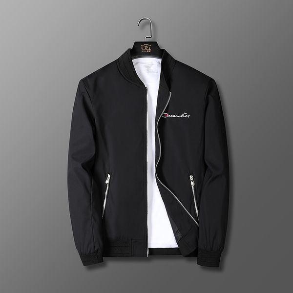 

fashion design mens jackets stand collar bomber jacket men brand embroidery blouson homme autumn coats track jackets men coat, Black;brown