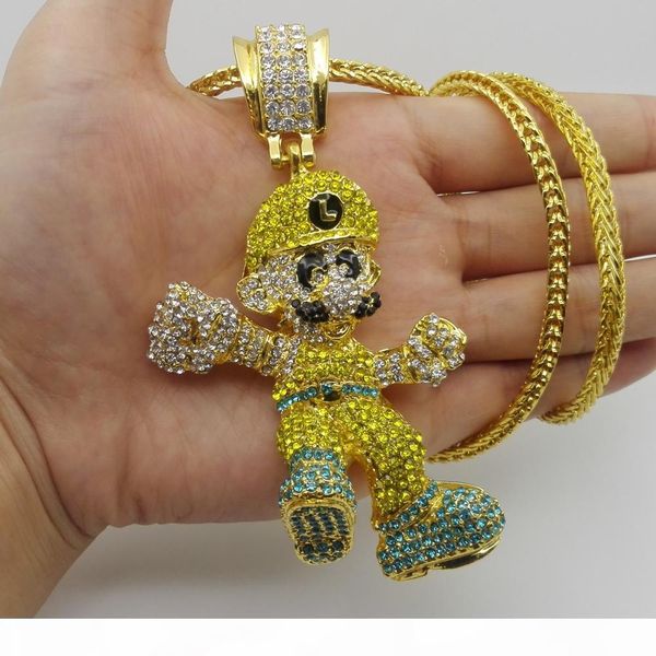 

lage size cartoon game pendant hip hop necklace jewelry bling bling iced out n657, Silver