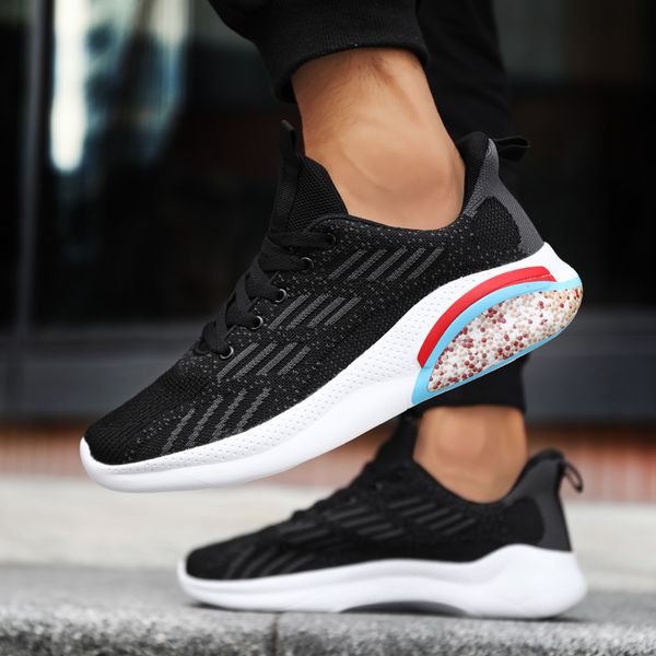 

men shoes comfortable hard-wearing men's casual shoes breathable outdoor men sneakers non-slip walking zapatillas hombre, Black