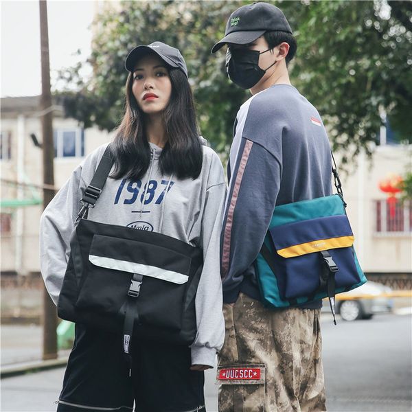 

fashion chest bag for men women waterproof nylon shoulder bag hip hop streetwear functional students chest bags harajuku style