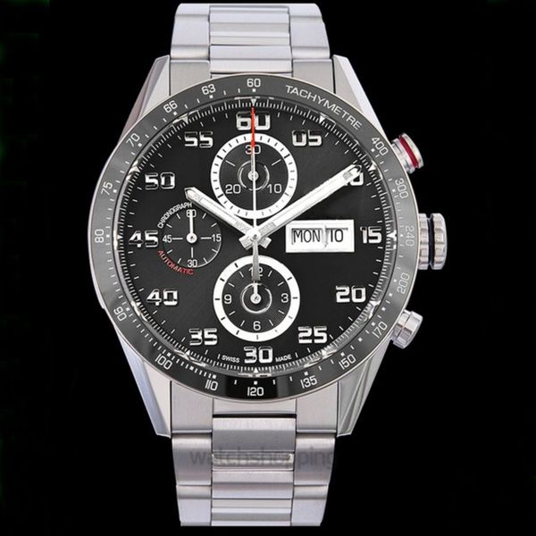 

watches sell automatic cal1bre 16 44mm size black face stainless steel strap watch no battery, Slivery;brown