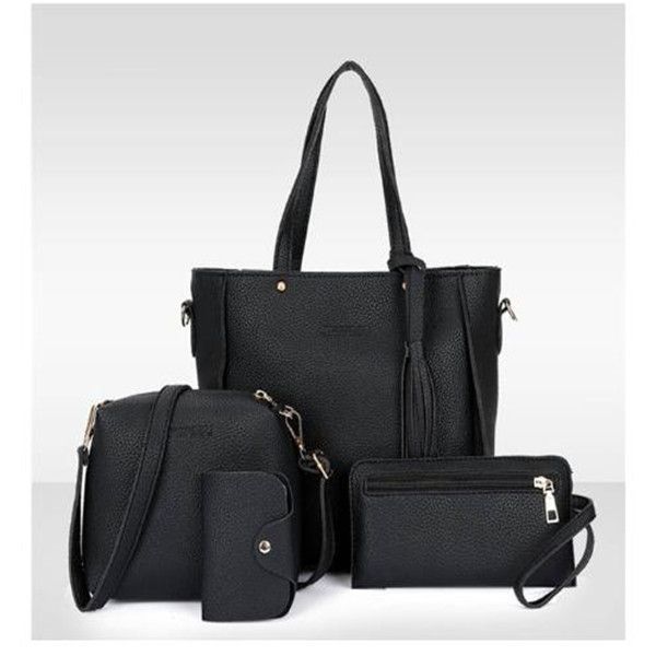 

tassel handbag women bag set handle big capacity female fashion shoulder bag purse ladies pu leather crossbody bag