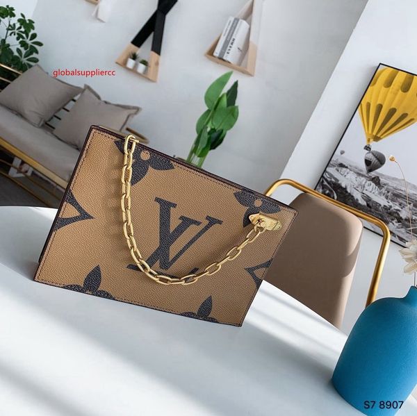 

original leather messenger clutch women luxury fashion ladies shoulder bag puress leather chain handbag tote waliet - 1917