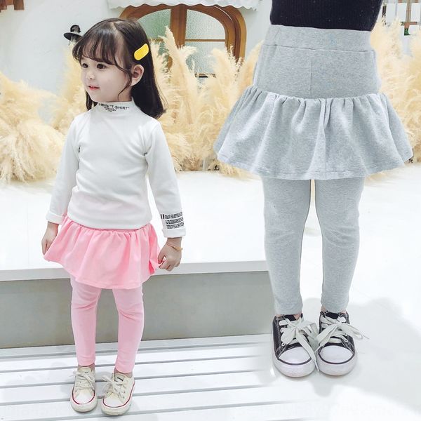 

xyfpm girls' leggings fall new 2020 korean style tight cotton trousers tight cotton pants skirt jumpsuit girls' trousers autumn pa, Blue