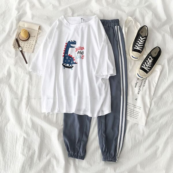 

tiwzk internet celebrity sports suit sportswear sportswear women's clothing 2019 new korean style student short-sleeved girlfriends loo, Gray