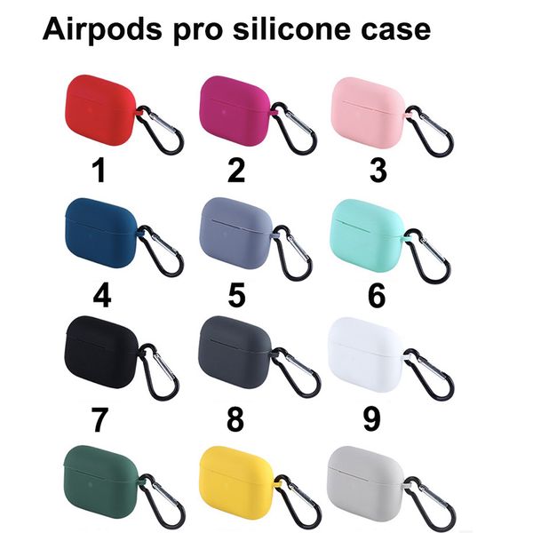 

silicone case for airpods pro protector case anti-lost earbuds case with hook for airpods 3 earphones dhl ing