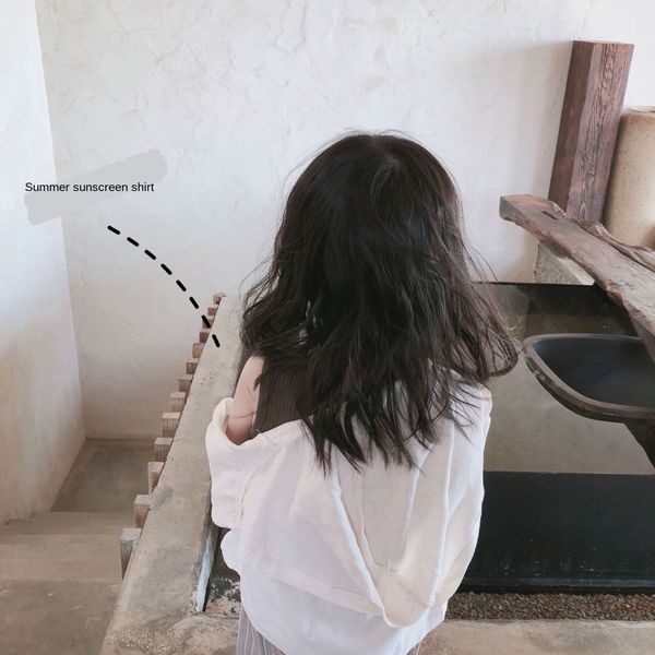 

jzlvv xuan summer 2019 new girlshooded children's sunscreen clothing korean oversize xuan summer 2019 new girlshooded children's s, White;black