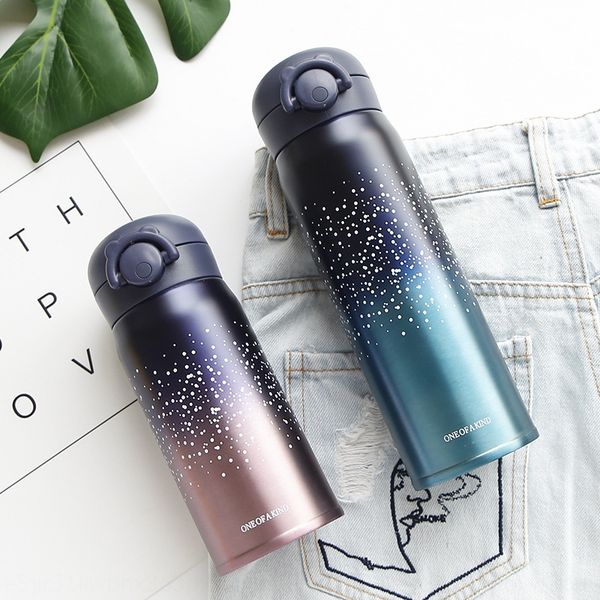 

starry sky bouncing lid stainless steel artistic creative simple for boys thermos cup thermos cup and girls and students
