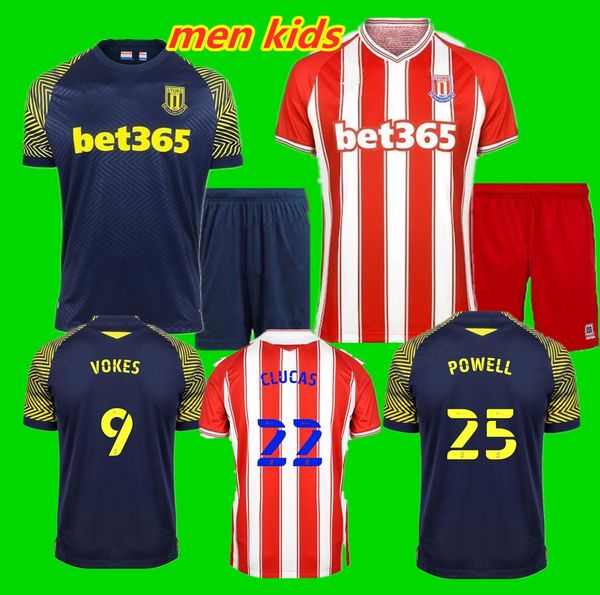 

men kids kit 20 21 stoke city soccer jerseys clucas 2020 2021 gregory powell campbell football shirt mcclean vokes afobe jersey, Black;yellow