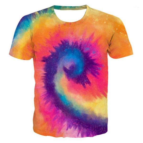 

neck breathable short sleeve designer summer new loose plus size couple tee tie-dye mens t-shirt fashion trend 3d digital printing round, White;black