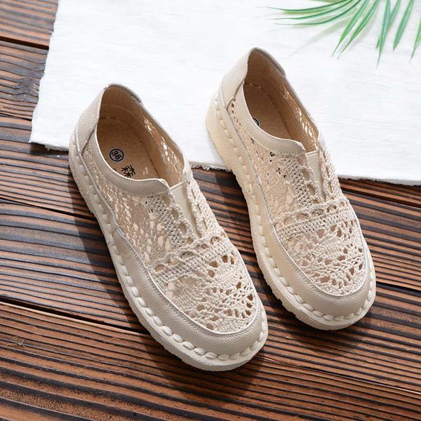 

2020 new baotou flat openwork lace women's shoes, Black