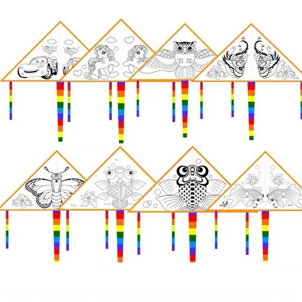 

пустая поделка kite детского мультфильм ручной роспись преподает цвет материала заполнения diy картины треугольника ветер змей