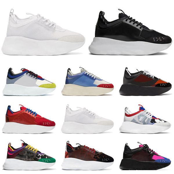 

2020 platform shoes men women chain reaction sneakers rubber suede blue red black triple white green mens trainers casual jogging walking