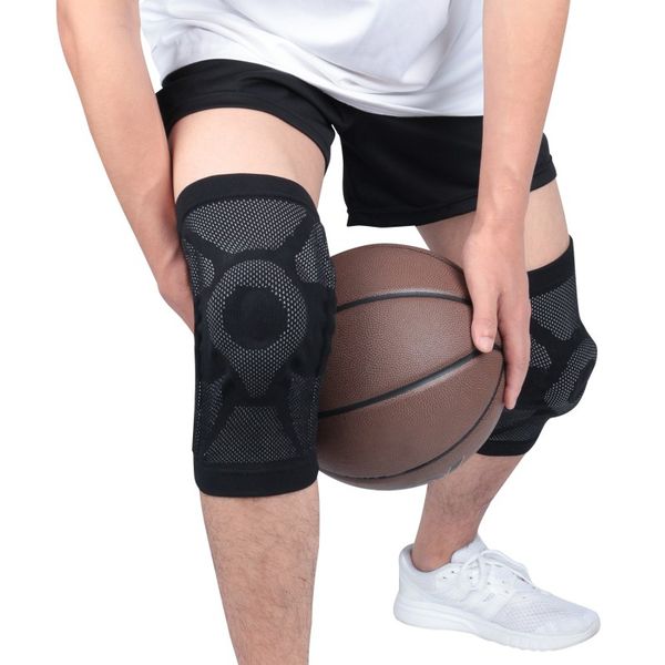 

1pcs профессиональная поддержка колена защитные спорт наколенники рукава дышащий бандаж brace баскетбол теннис велоспорт, Black;gray