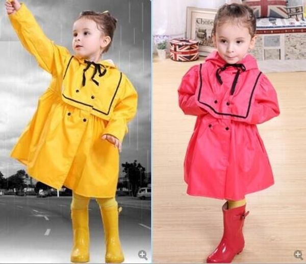 

girls' academic style princess waterproof rain poncho nylon girls' academic style princess waterproof coat raincoat poncho nylon, Red;brown
