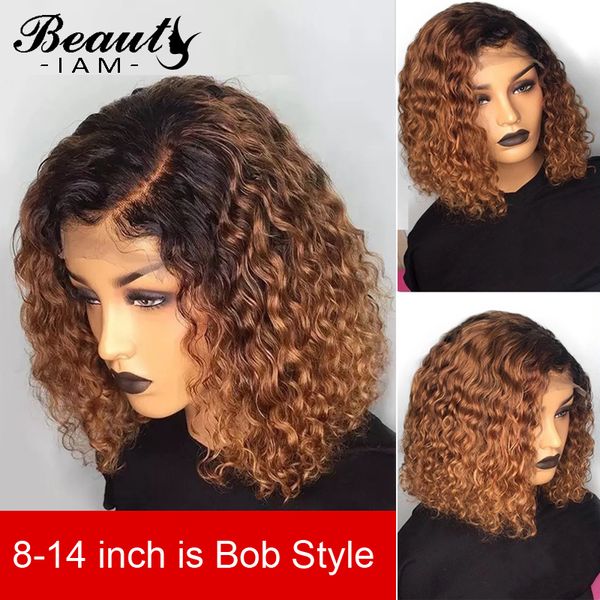 

long ombre curly lace front human hair wigs for women 1b 27 honey blonde brazilian remy short bob lace front wig pre pluck, Black