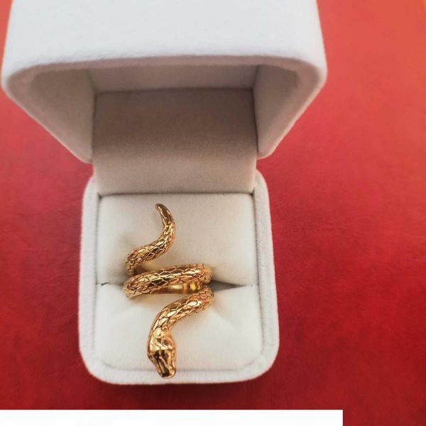 

cobra model 18k gold plated punk ring for men 12g silver plated luxury designer hip hop jewelry size 7 to 12 iced out snake rings with box