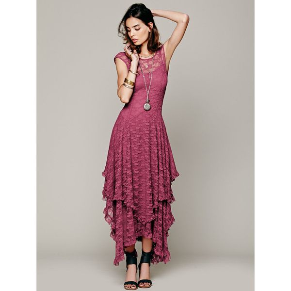 

women loose lace hollow out dress ladies irregular length dress female 2020 summer, Black;gray