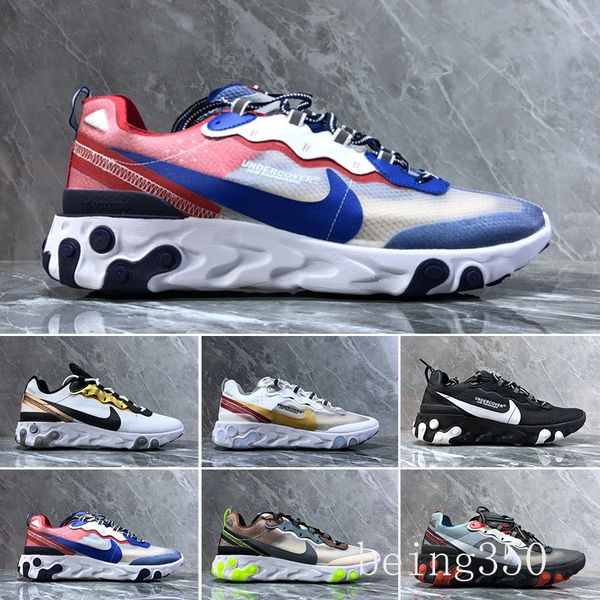 

react element 87 undercover men running shoes for women designer sneakers sports mens trainer shoes sail light bone royal tint n6d-k, Black