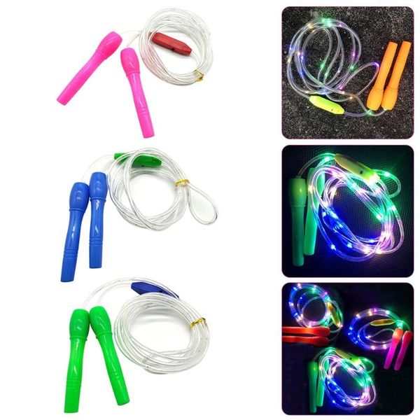 

1pc портативный дети led скакалка обучение мягкий пвх пропустить веревка для детей быстрый пропуск crossfit фитнес спорт конкуру
