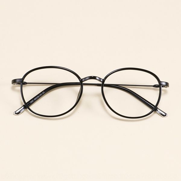 

3307 korean ultra-light thin metal leg plastic steel glasses frame women's myopia literary small round glasses frame men's height, Silver