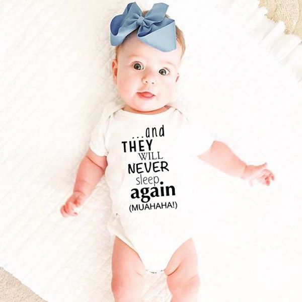 

and they will never sleep again baby bodysuit summer body suits boy girl short sleeve clothes newborn clothing new born, Blue