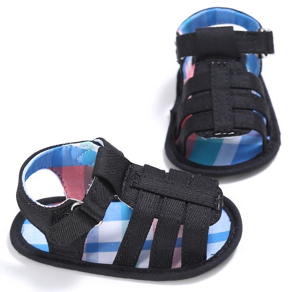 

newborn sandal summer baby girls boys hollow shoes kids slippers prewalker 0-18m, Black;grey