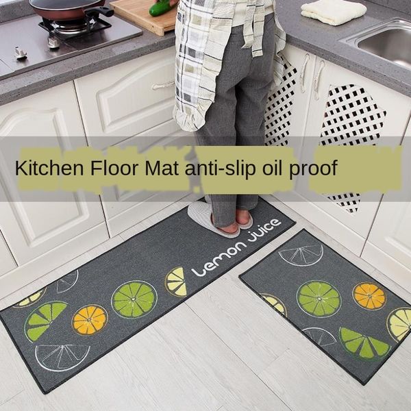 

qcjze kitchen floor household water absorbing oil-proof anti-skid non-slip carpet bath bathroom floor mat door entrance carpet long door mat