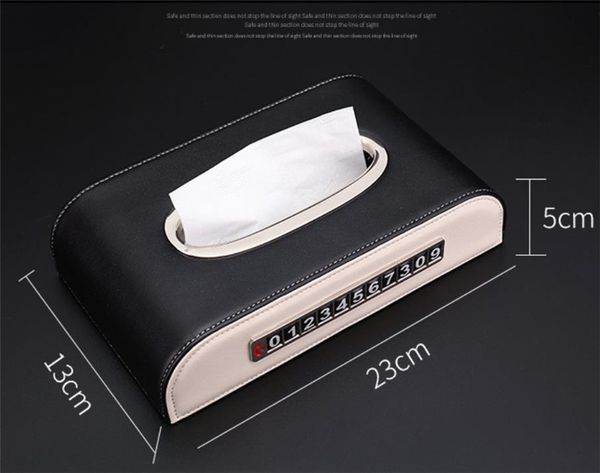 

[wholesale] 10pcs microfiber leather car logo tissue boxes ssign with luminous number napkin paper box with anti-slip mat
