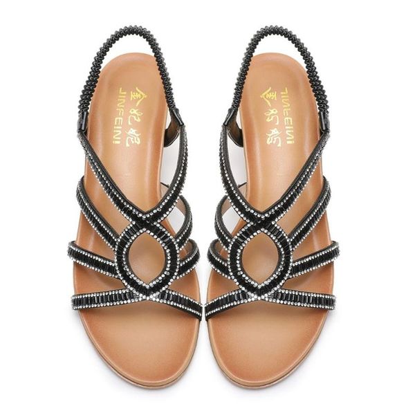 

fashion shoes woman roman sandals shoes casual wedges sandals beach slippers women sandalia feminina zapatos de mujer cs05, Black