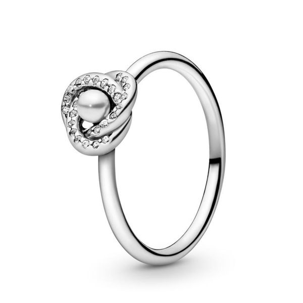 

925 sterling silver luminous love knot pearl ring with logo and pandora original gift box luxury designer jewelry engagement rings for women
