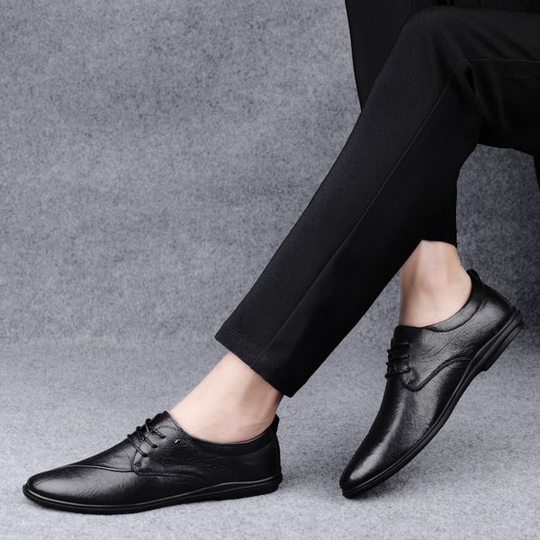 

men sports leather shoes for para flat hombre masculino 2020 mens fashion shoe sale mens man causal informales casuales de, Black