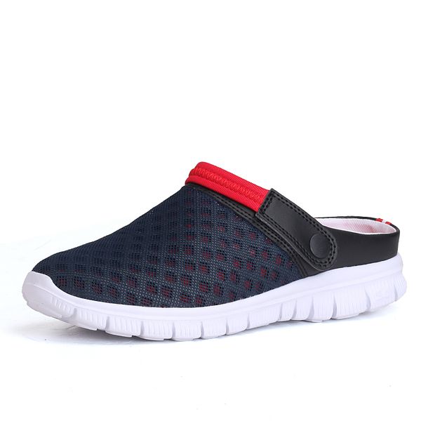 

men's summer shoes slip-on sandals big size 36-46 breathable & light men beach shoes casual slippers 9 colors cs01, Black
