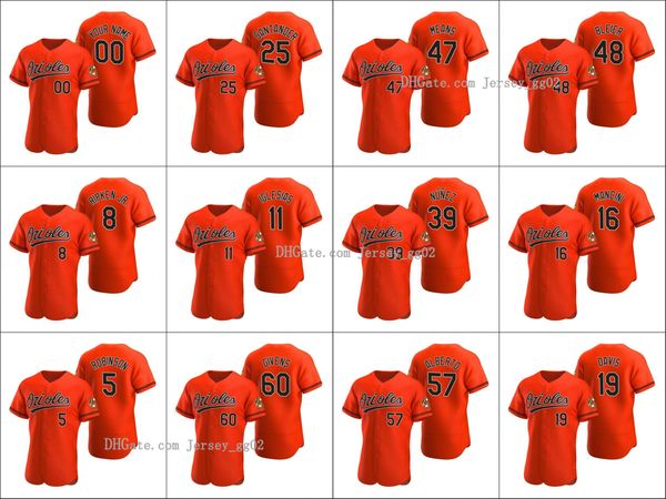 

baltimore orioles 8 cal ripken jr. 19 chris davis 5 brooks robinson men women youth custom orange authentic alternate jersey, Black