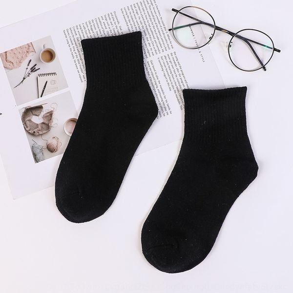 

basic solid color stockings stockings black white gray couple four seasons sports socks cotton mid-calf socks socks